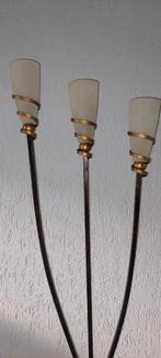 Bronzen Staande Lamp, Huis en Inrichting, Lampen | Vloerlampen, Ophalen, Gebruikt, Glas, Art Deco
