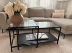 IKEA VITTSJÖ salontafel - zwart/glas, Huis en Inrichting, Tafels | Salontafels, Ophalen, Gebruikt, 50 tot 100 cm, Glas