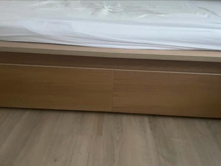 bed + matras + ruime opbergruimte, Huis en Inrichting, Slaapkamer | Bedden, Eenpersoons, 210 cm, Hout, Wit, Ophalen