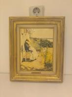 Peterssen: Vrouw aan het naaien, landschap, Ophalen of Verzenden