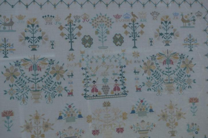 Grote Twentse merklap 1792 zeer fijn geborduurd ipst!!, Hobby en Vrije tijd, Borduren en Borduurmachines, Gebruikt, Overige typen