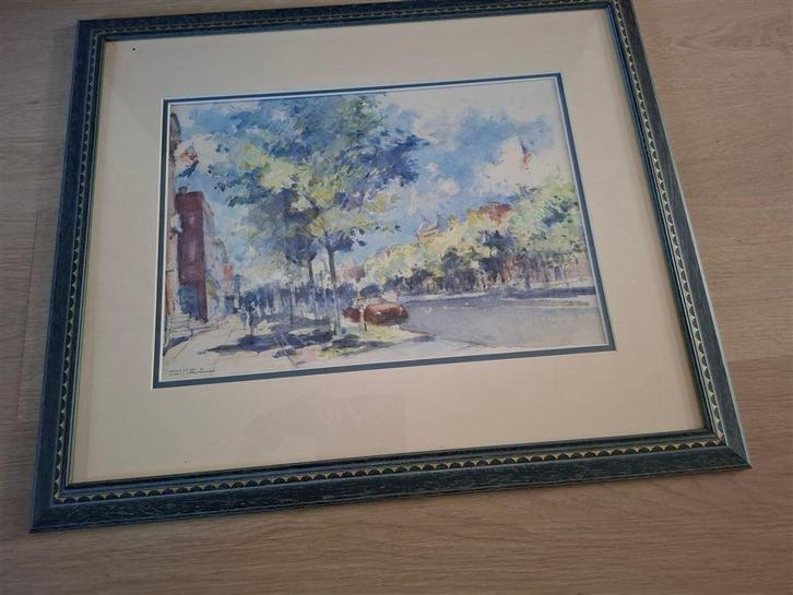 Kees Houtman gesigneerde aquarel [1], Antiek en Kunst, Kunst | Schilderijen | Modern, Ophalen