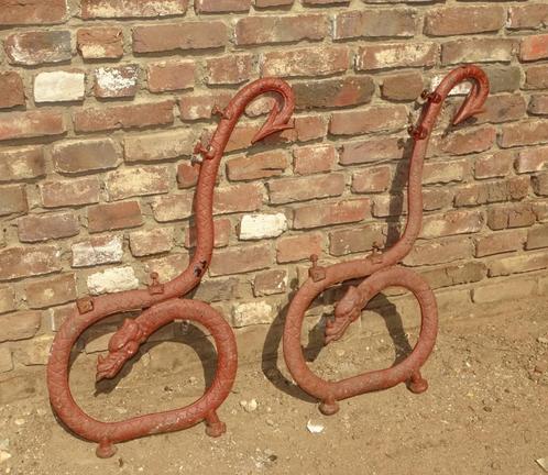 gietijzeren bankpoten voor tuinbank drakenbank poten bank, Antiek en Kunst, Curiosa en Brocante, Ophalen