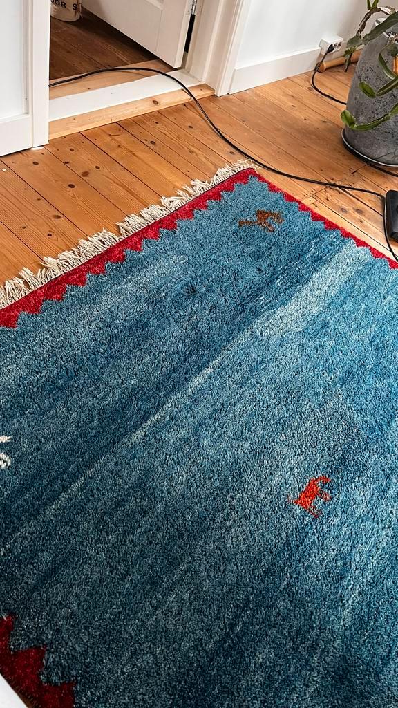 Gabbeh Vloerkleed - Handgeknoopt - Vintage - 150x205, Huis en Inrichting, Stoffering | Tapijten en Kleden, Zo goed als nieuw, 100 tot 150 cm