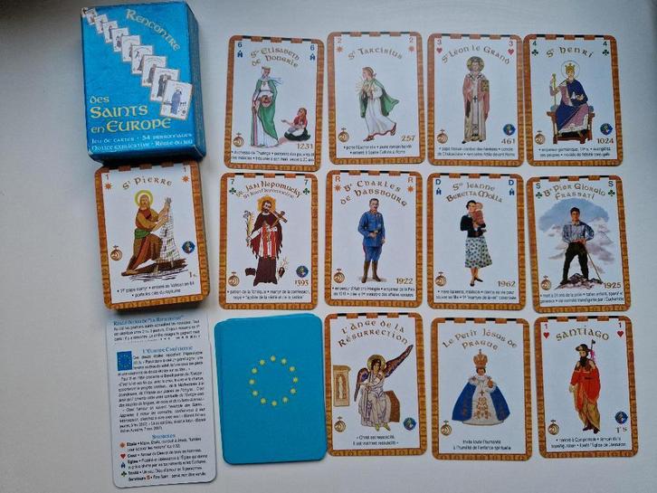 Frans kaartspel Rencontre des Saints en Europe, Verzamelen, Speelkaarten, Jokers en Kwartetten, Zo goed als nieuw, Speelkaart(en)