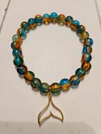 Armband met blauw-oranje kralen en walvisstaart, Overige materialen, Overige kleuren, Nieuw, Ophalen of Verzenden