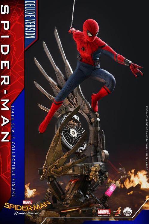 Hot Toys QS015 Spiderman Coming Home Deluxe Version 1/4, Verzamelen, Film en Tv, Zo goed als nieuw, Film, Actiefiguur of Pop, Ophalen