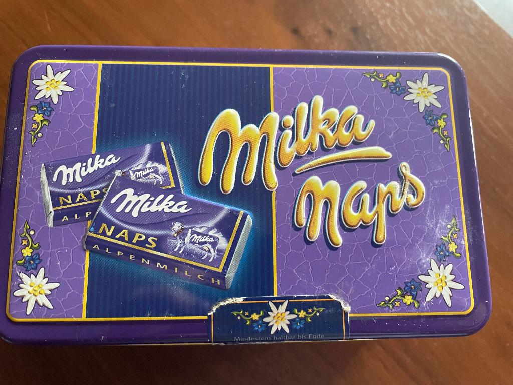 Milka naps blikje, Ophalen of Verzenden, Zo goed als nieuw, Overige, Overige merken