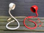 Vintage lampen snake lamp rood en wit, Huis en Inrichting, Lampen | Tafellampen, Ophalen of Verzenden, Zo goed als nieuw, Minder dan 50 cm