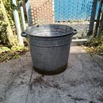 Grote zinken emmer, Ophalen, Gebruikt, Minder dan 60 cm, Rond