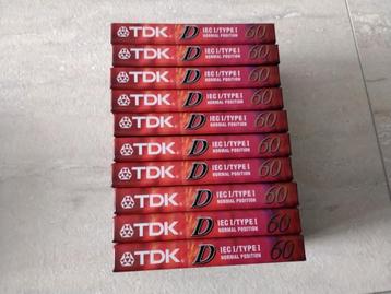 TDK D 60 Cassettes - 10 stuks - Nieuw! beschikbaar voor biedingen