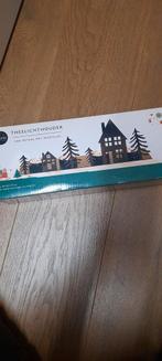 Zwarte theelichthouder kerstboompjes & huisjes, Huis en Inrichting, Woonaccessoires | Kandelaars en Kaarsen, Zwart, Nieuw, Ophalen of Verzenden