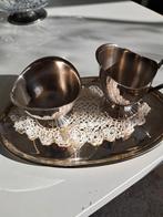 Vintage Zilveren Dienblad met Sauskommen, Antiek en Kunst, Ophalen of Verzenden
