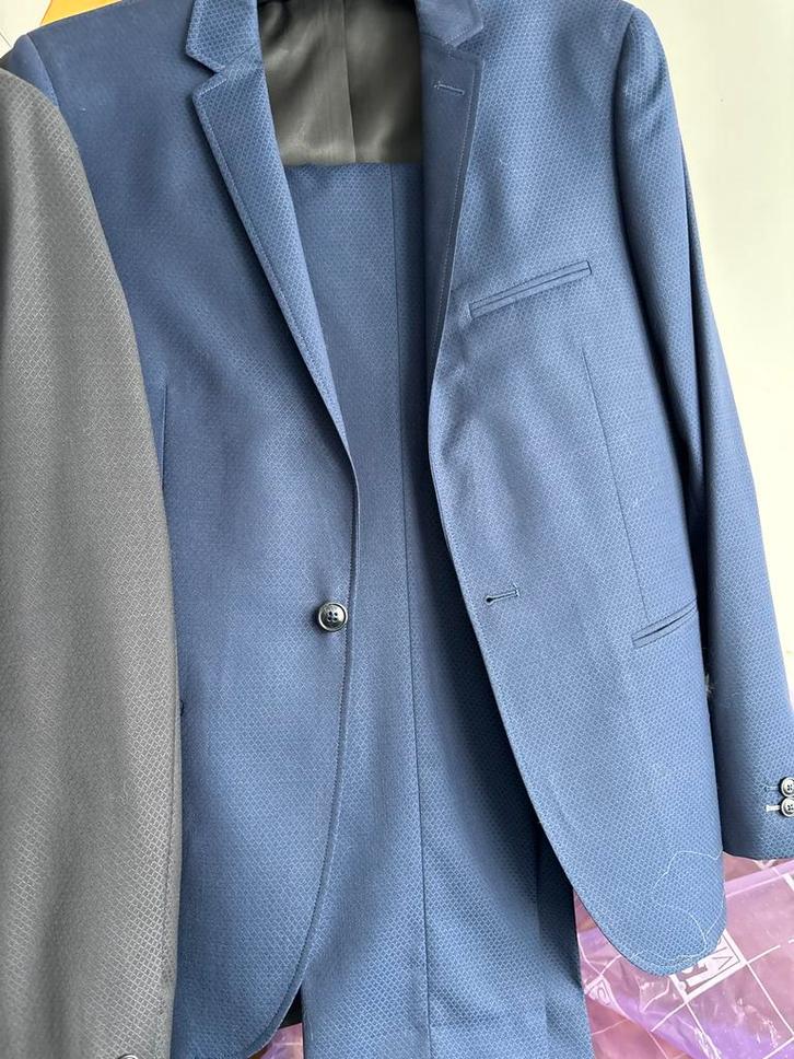 Blauw Runway pak - Maat 46, 1x gedragen, Kleding | Heren, Kostuums en Colberts, Gedragen, Maat 46 (S) of kleiner, Blauw, Ophalen of Verzenden