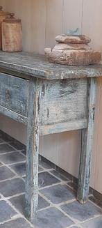 Sidetable oud/sleetse uitstraling 174x45x80h., Ophalen, Gebruikt, Teakhout, 150 tot 200 cm