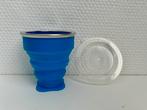 Reisbeker inklapbaar opvouwbaar blauw plastic NIEUW, Ophalen of Verzenden, Nieuw, Overige