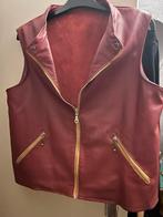 LEREN bodywarmer maat M (rood), Kleding | Dames, Bodywarmers, Ophalen of Verzenden, Zo goed als nieuw, Maat 38/40 (M), Rood