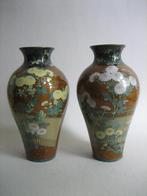 Antieke cloisonné emaille vaas 2x Meiji Japan ca. 1900, Ophalen of Verzenden