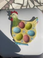 Keramische eierhouder in kipvorm met bloemen, Antiek en Kunst, Antiek | Keramiek en Aardewerk, Ophalen