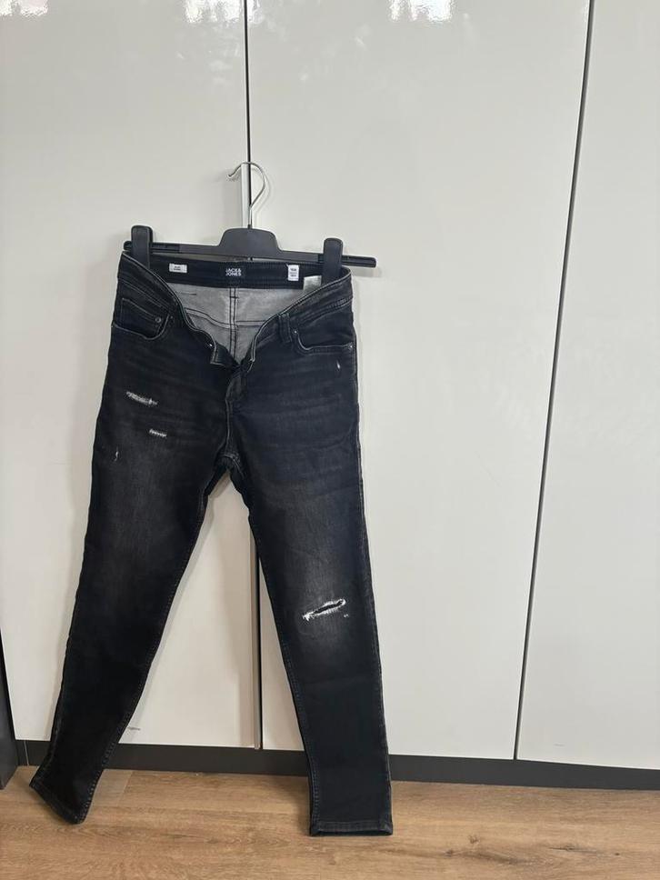 Zwarte lange spijkerbroek van Jack&Jones, Kleding | Heren, Spijkerbroeken en Jeans, Zo goed als nieuw, Zwart, Ophalen of Verzenden