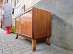 Mid Century Deens Design Teak Dressoir | Lage Kast Vintage, Teakhout, 100 tot 150 cm, Ophalen of Verzenden, 25 tot 50 cm