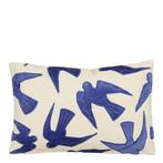 Gezocht: 6x sierkussen vogels blauw Karwei, Huis en Inrichting, Ophalen, Zo goed als nieuw, Blauw, Vierkant