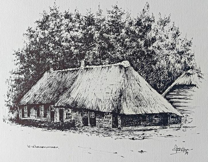 Giersbergen ... Kees Koster ..., Antiek en Kunst, Kunst | Tekeningen en Foto's, Ophalen of Verzenden