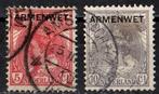 Nederland Dienstzegels nr. 6-7 Armenwet 1913 gestempeld, Verzenden, T/m 1940, Gestempeld