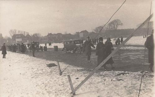 U658 Zwijndrecht Dordrecht Veer 1929 FOTOKAART op het ijs, Verzamelen, Ansichtkaarten | Nederland, Zuid-Holland, 1920 tot 1940