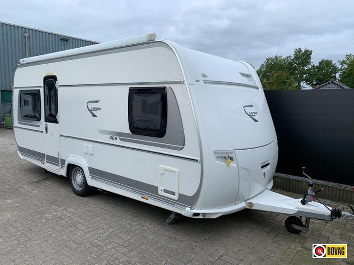 Fendt Saphir 465 SFB Mover/Thule luifel, Caravans en Kamperen, Caravans, Bedrijf, tot en met 4, 1250 - 1500 kg, Rondzit, Fendt