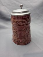 Antieke Bierpul met Tinnen Deksel, Antiek en Kunst, Antiek | Keramiek en Aardewerk, Ophalen of Verzenden