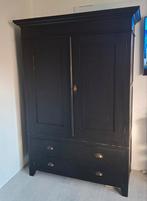 Zwarte brocante kast, Ophalen of Verzenden, 25 tot 50 cm, 200 cm of meer