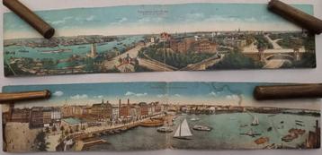 2 panorama's Hamburg ca. 68,5/68 x 14 cm beschikbaar voor biedingen