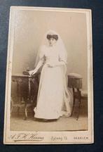 cdv carte de visite Eerste Communie meisje Haarlem Harms, Verzamelen, Verzenden, Foto, Zo goed als nieuw, Voor 1940