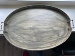 Ovaal metalen dienblad met handvatten, Ophalen, Gebruikt, Ovaal, Metaal