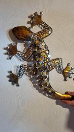 Metalen Gecko Wanddecoratie, Huis en Inrichting, Woonaccessoires | Wanddecoraties, Ophalen, Zo goed als nieuw