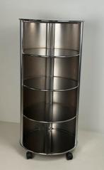 Vintage ronde Space Age chromen metalen rol kast etagere, Ophalen, Gebruikt, ., .