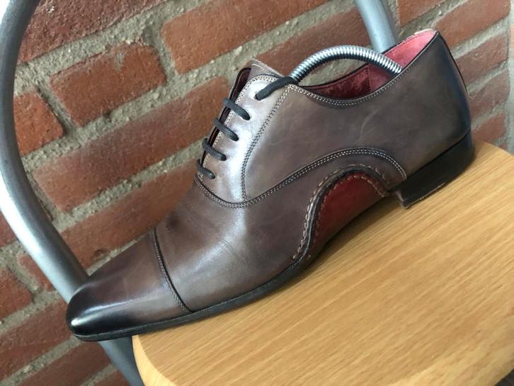 Grijs leren Magnanni Lanai veterschoenen met structuur Mt 42, Kleding | Heren, Schoenen, Ophalen of Verzenden