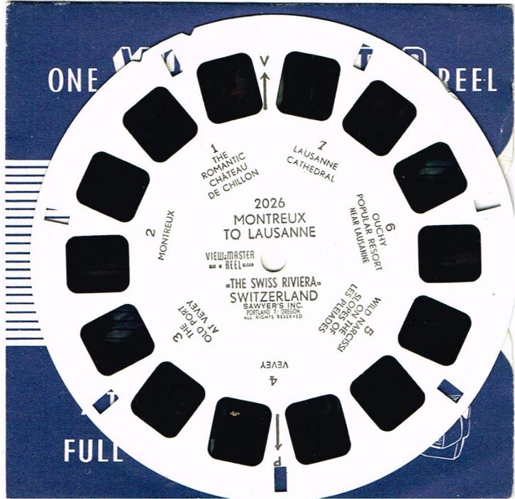 view master 2026 MONTREUX TO LAUSANNE ZWITSERLAND viewmaster, Verzamelen, Speelgoed, Gebruikt, Ophalen of Verzenden