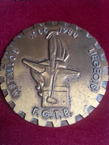1980 België medaille Metallos Luik FGTB in brons beschikbaar voor biedingen