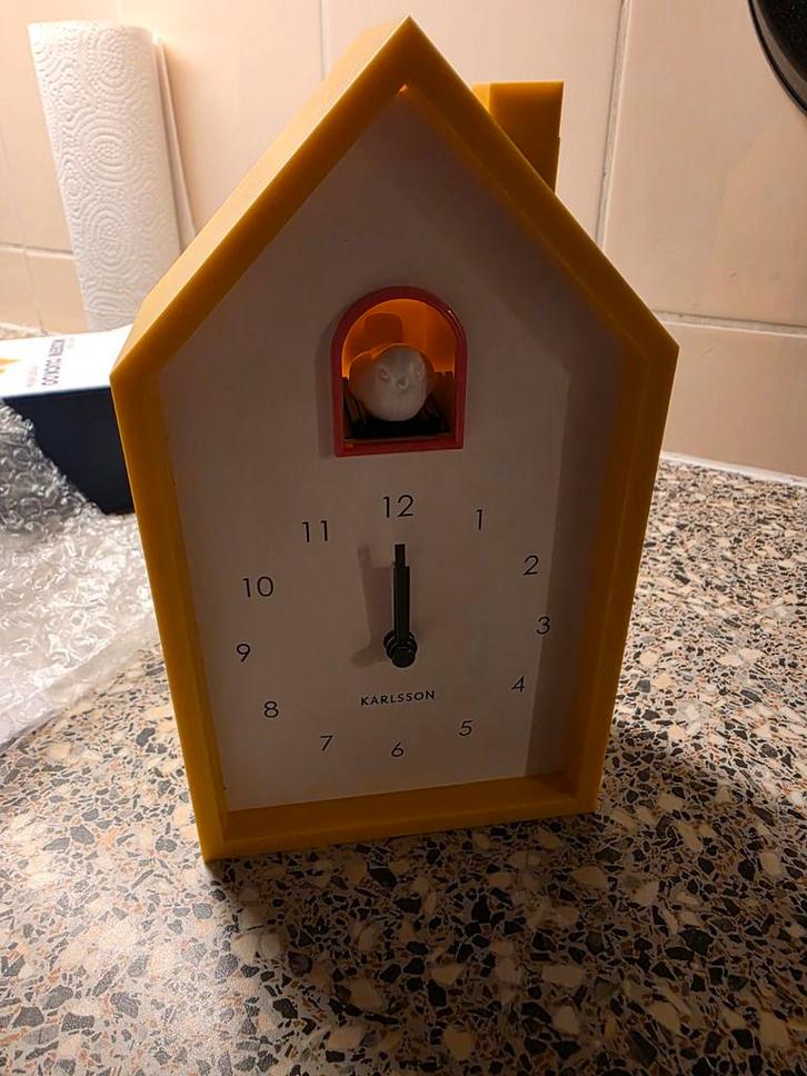Karlsson Modern Cuckoo Wekker, Huis en Inrichting, Woonaccessoires | Klokken, Nieuw, Wekker of Tafelklok, Ophalen of Verzenden