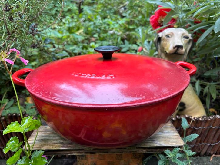 Le Creuset Marmite Tradition 32 cm, Huis en Inrichting, Keuken | Potten en Pannen, Gebruikt, Koekenpan of Braadpan, Gietijzer