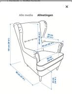 Strandmon Oorfauteuil, Nordvalla donkergrijs, Huis en Inrichting, Fauteuils, Ophalen, 75 tot 100 cm, Hout