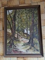 Olieverf schilderij met lijst, pad in bos, Ophalen