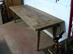 lange tafel 230 x 85 TT7 OUD TEAK robuust landelijk geleefd, Antiek en Kunst, Ophalen of Verzenden