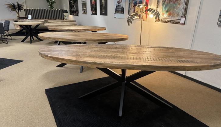 Eettafel ovaal 160180/200/210/220/240 poot Direct/leverbaar, Huis en Inrichting, Tafels | Eettafels, Nieuw, 50 tot 100 cm, 200 cm of meer