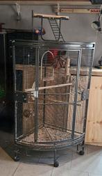 Hoekkooi papagaaienkooi, Dieren en Toebehoren, Ophalen of Verzenden, Zo goed als nieuw, Metaal, Vogelkooi