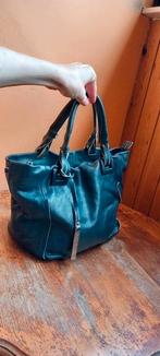 Damestas donkerblauw echt leer merk NICOLI, Ophalen of Verzenden, Blauw, Handtas