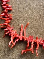 bloedkoraal takjes ketting +/_ 65cm, Sieraden, Tassen en Uiterlijk, Kettingen, Ophalen, Gebruikt, Rood, Steen of Mineraal