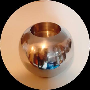 Metalen Kandelaar - Modern Design Bolvormige Waxinehouder  beschikbaar voor biedingen